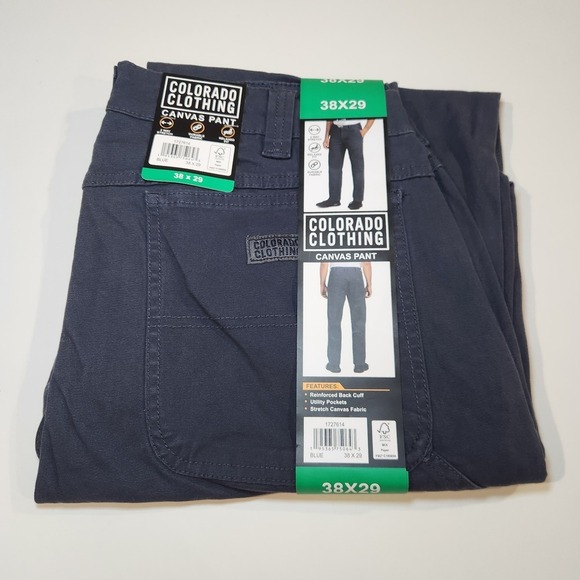 COLORADO CLOTHING Blue Canvas‎ Work Pants Relaxed Fit 38X29 NWT - Picture 5 of 5